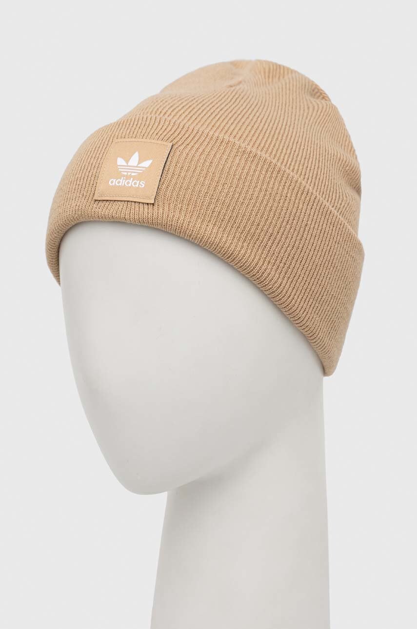 Шапка adidas Originals колір бежевий