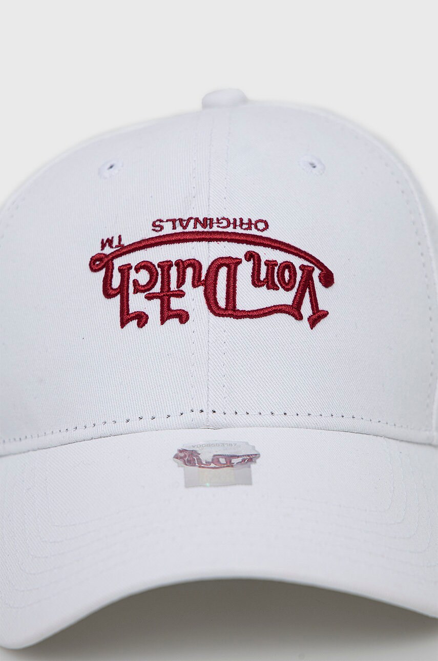 Бавовняна бейсболка Von Dutch колір білий однотонна