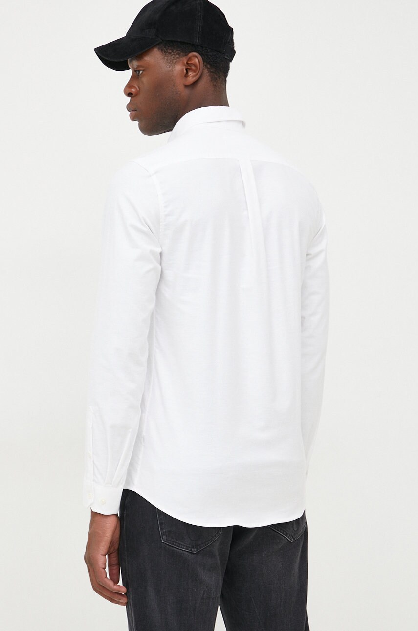 Сорочка Lindbergh чоловіча колір білий slim комір button-down