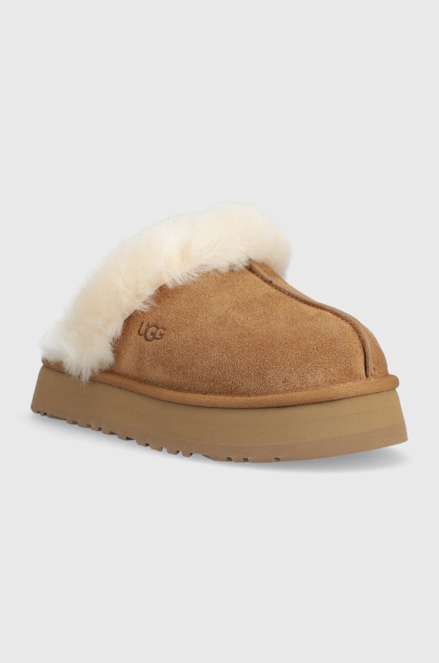 Замшеві тапочки UGG W Disquette колір коричневий