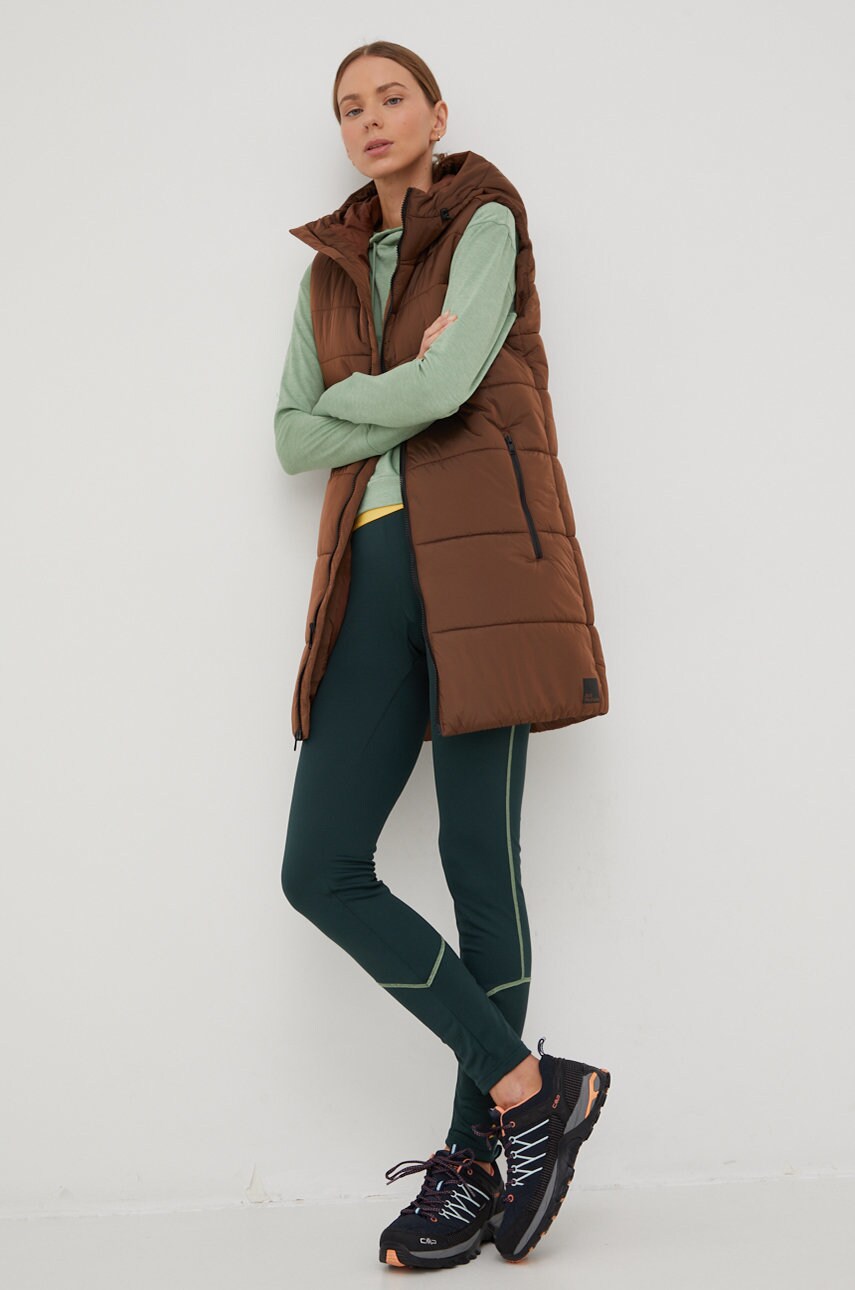 Безрукавка Jack Wolfskin жіночий колір коричневий зимовий