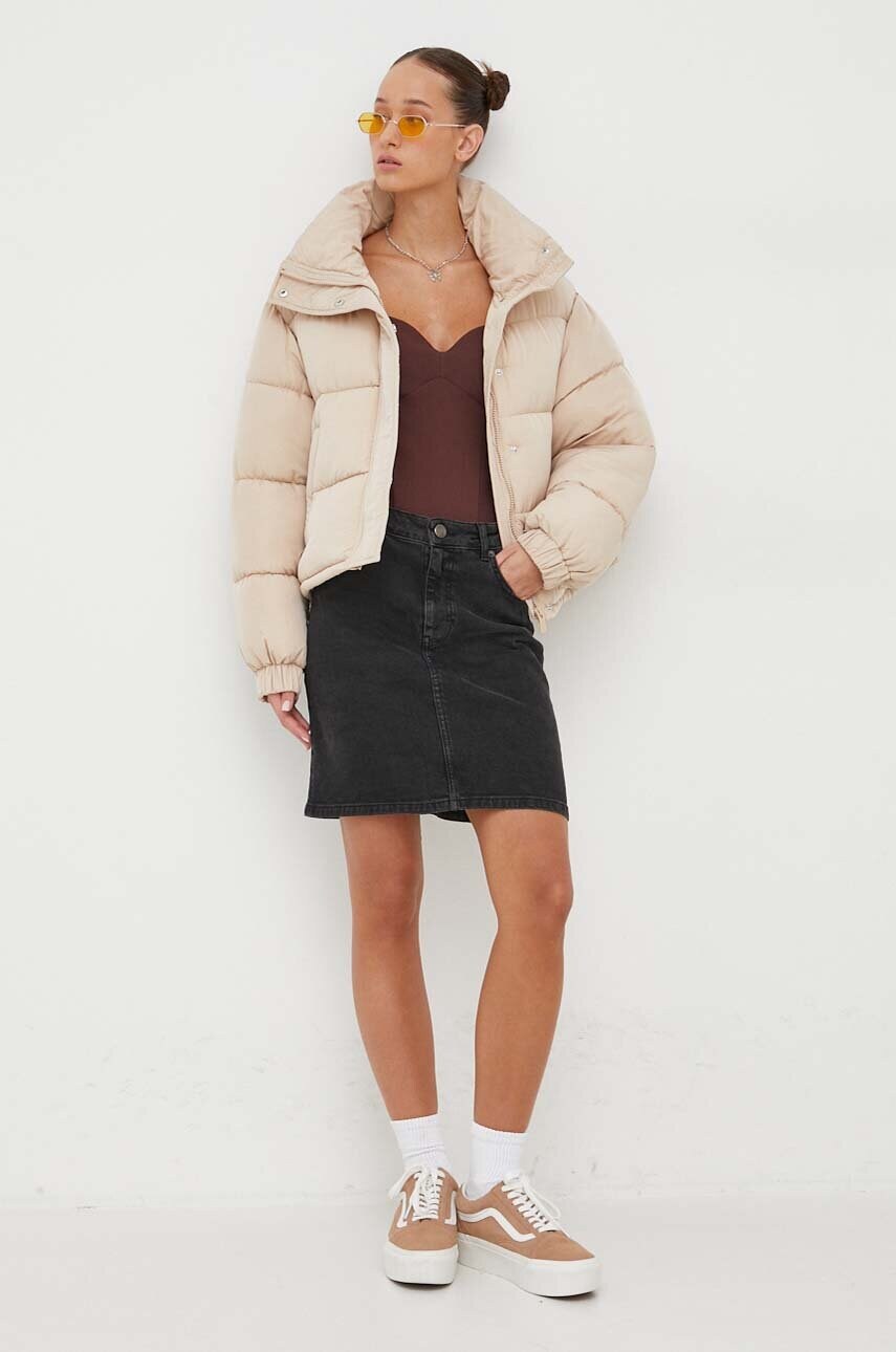 Куртка Sixth June жіноча колір бежевий зимова oversize