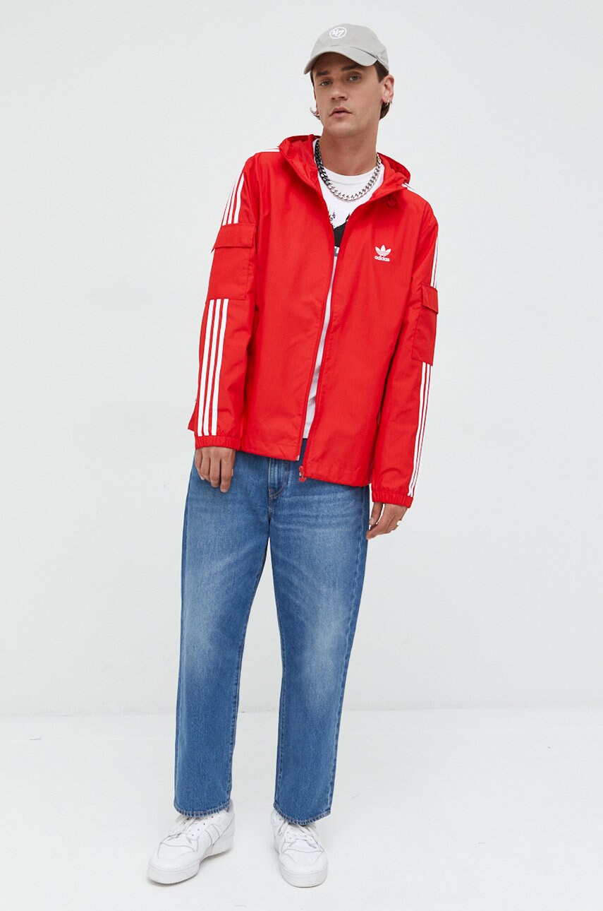 Куртка adidas Originals чоловіча колір червоний перехідна