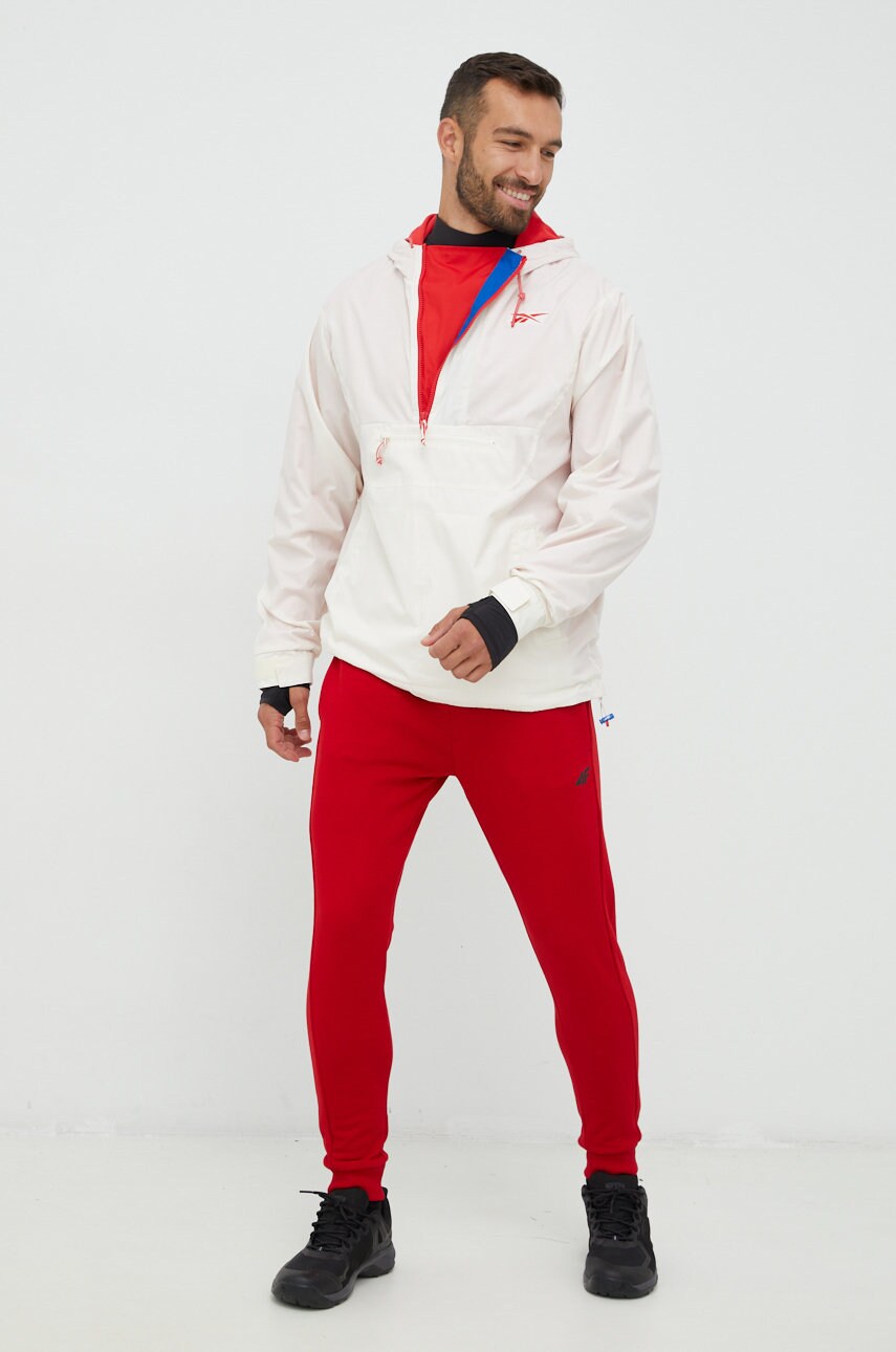 Куртка Reebok Classic чоловіча колір бежевий перехідна oversize
