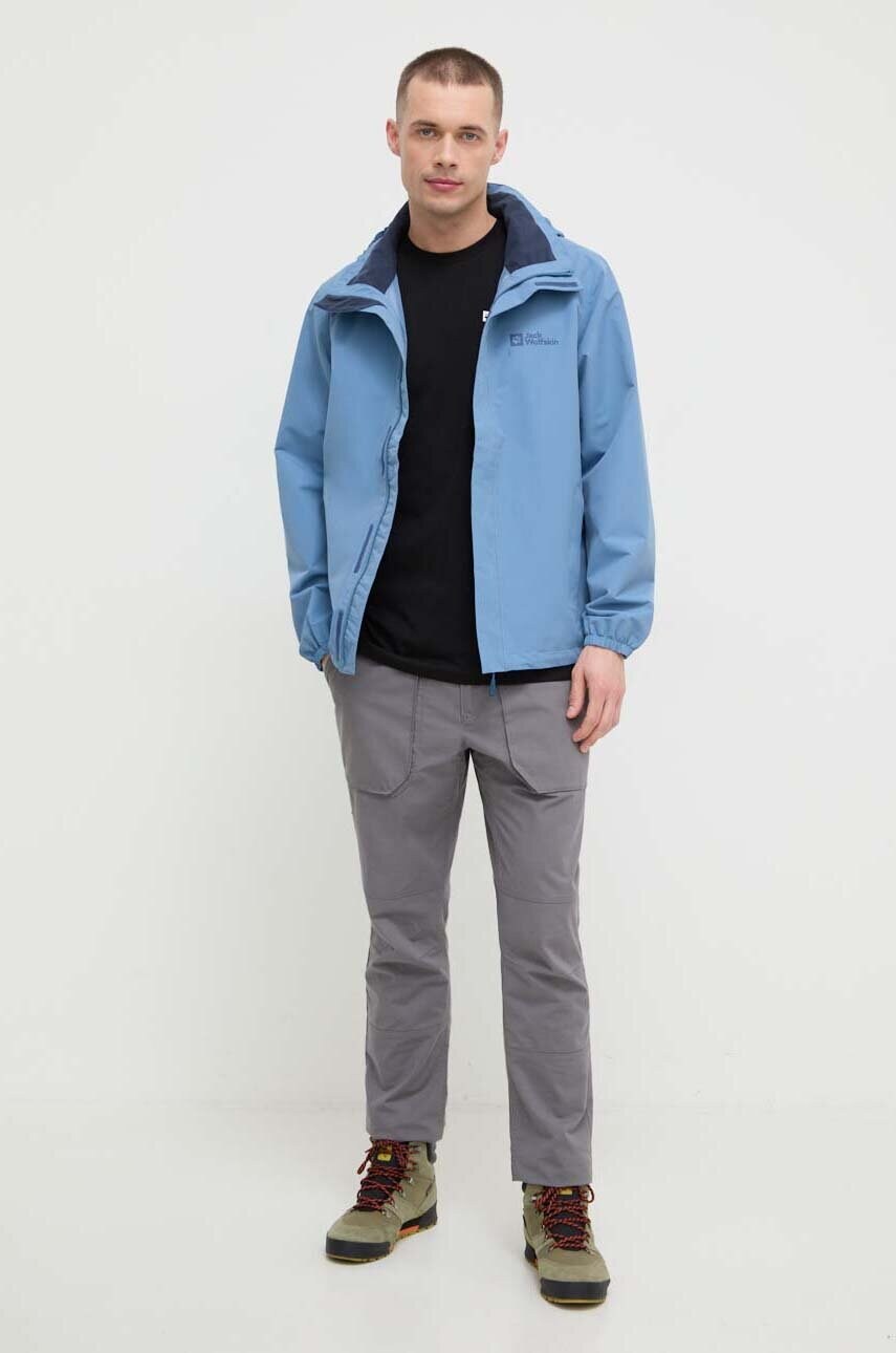 Купити Куртка outdoor Jack Wolfskin Stormy Point колір бірюзовий – головне зображення