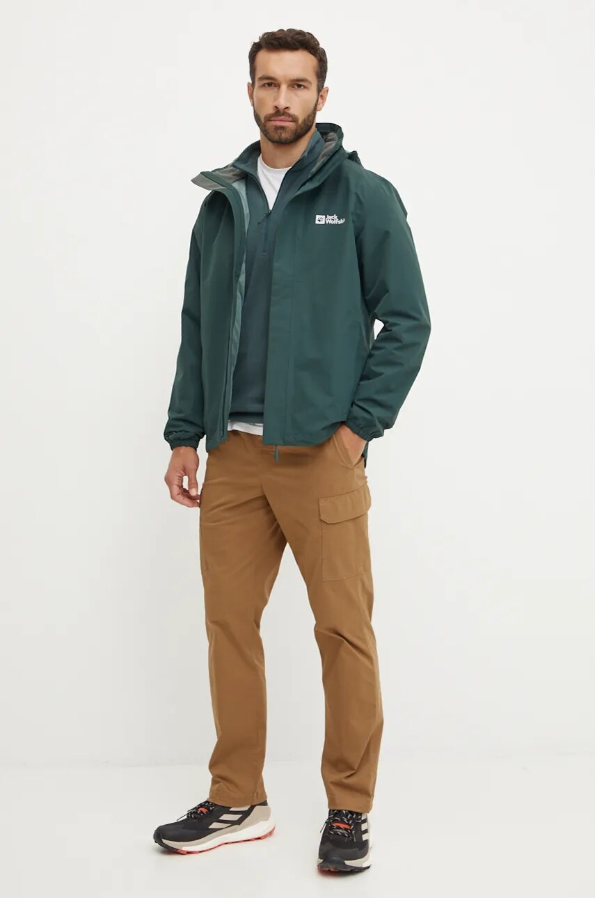 Куртка outdoor Jack Wolfskin Stormy Point колір зелений