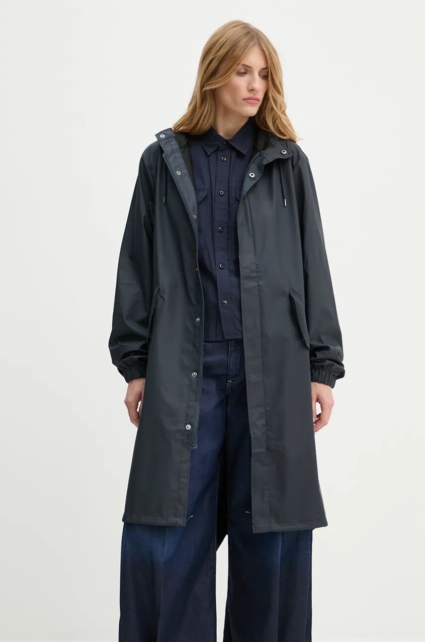 Протидощова куртка Rains 18140 Fishtail Parka колір синій перехідна 18140.47-47.Navy