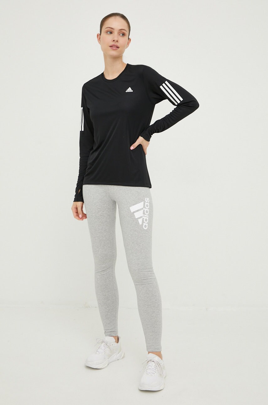 Легінси adidas жіночі колір сірий меланж