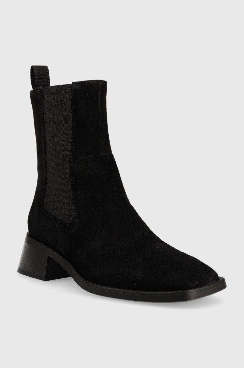 Замшеві черевики Vagabond Shoemakers Blanca жіночі колір чорний каблук блок