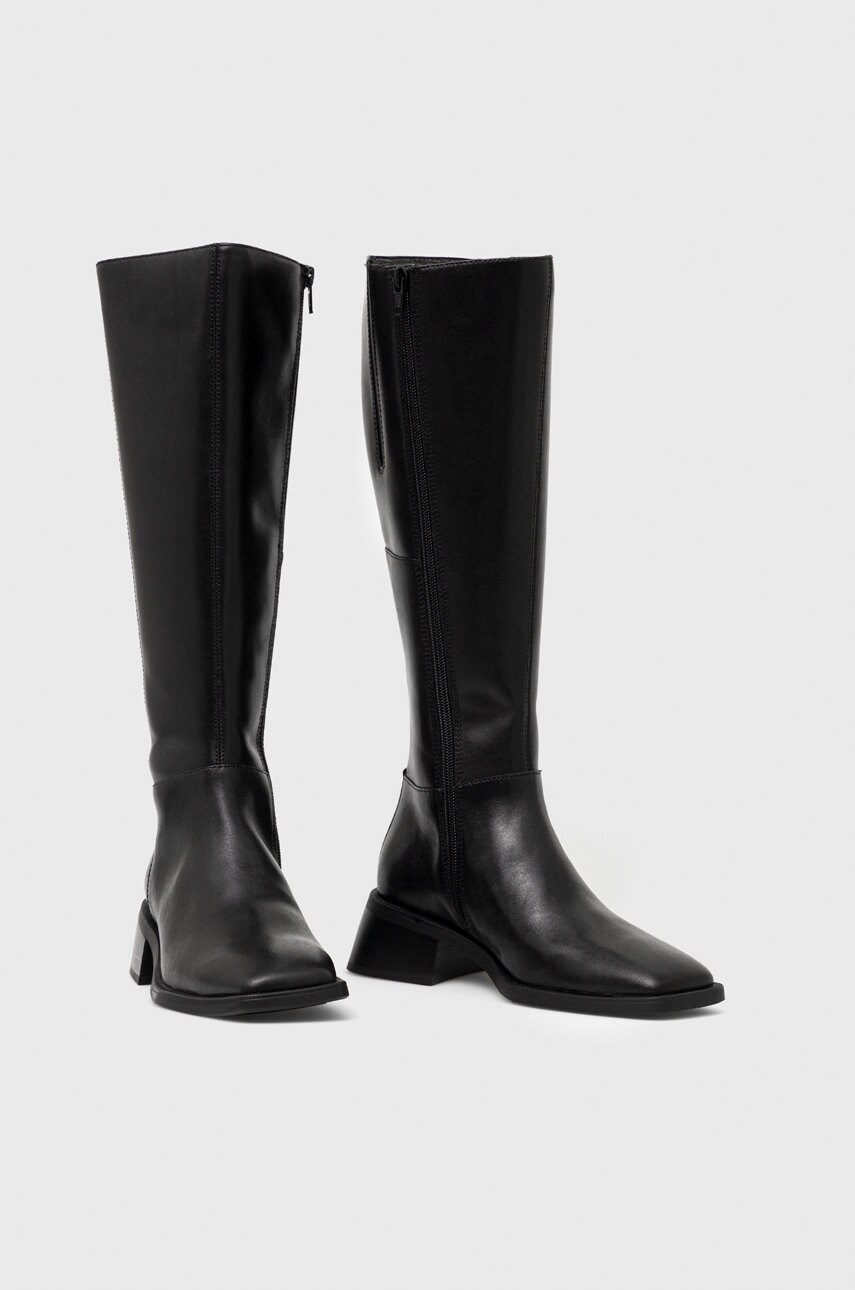 Шкіряні чоботи Vagabond Shoemakers Blanca жіночі колір чорний каблук блок