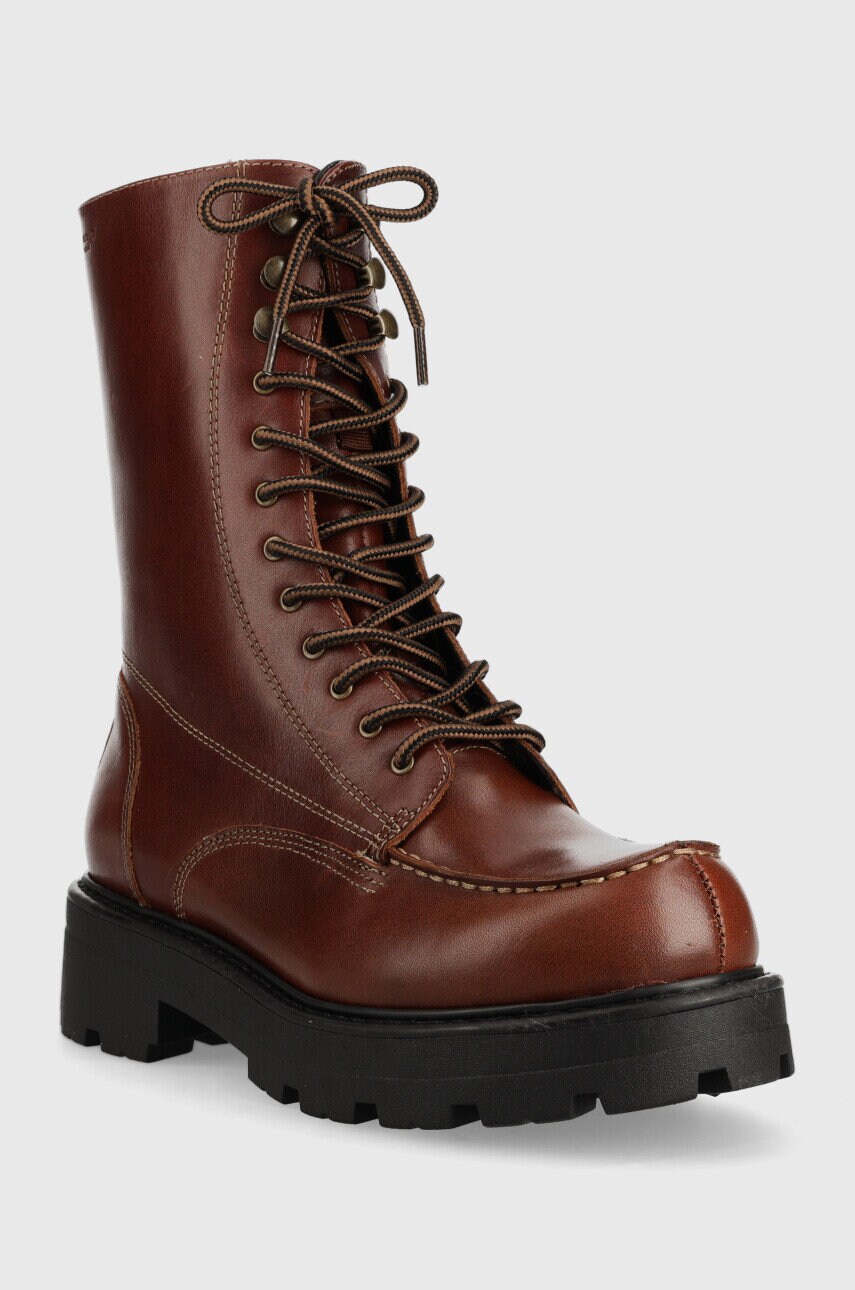 Шкіряні черевики Vagabond Shoemakers Cosmo 2.0 жіночі колір бордовий на плоскому ходу