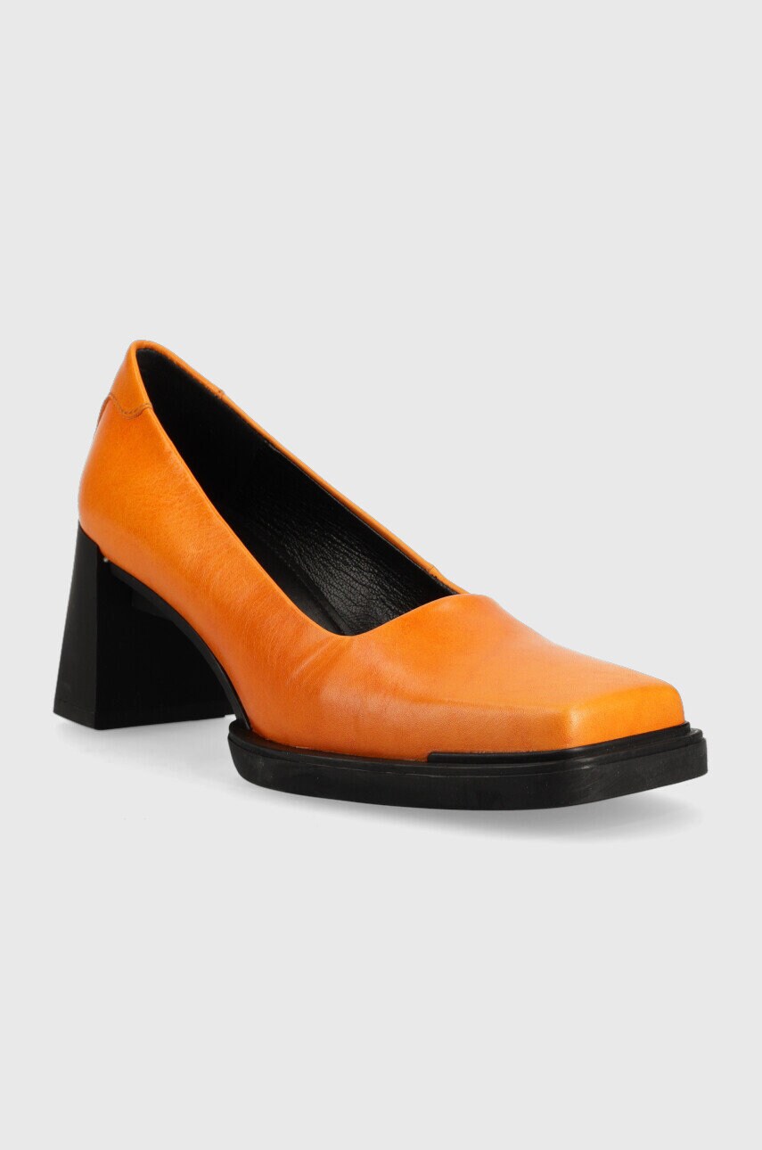 Шкіряні туфлі Vagabond Shoemakers Edwina колір помаранчевий каблук блок