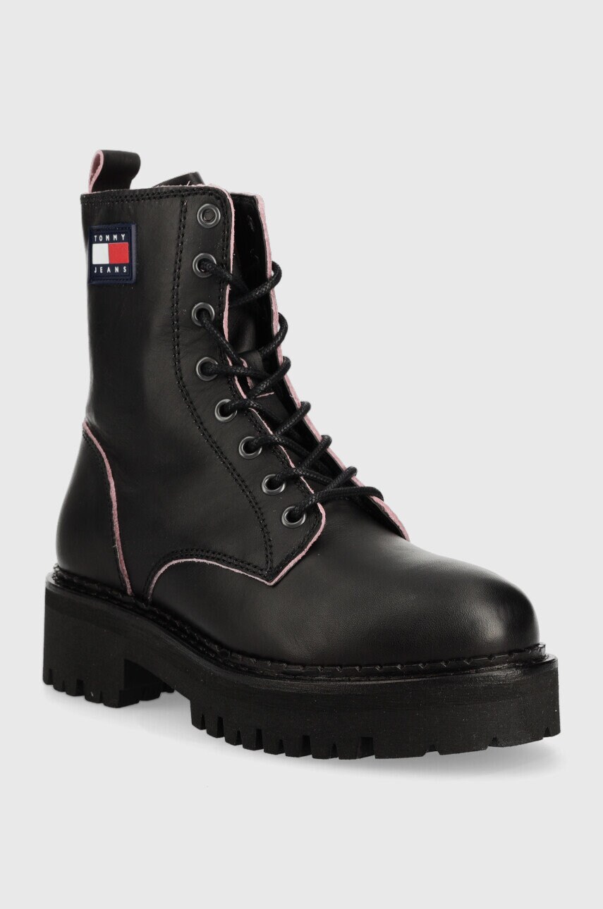 Черевики Tommy Jeans Urban Tommy Jeans Piping Boot жіночі колір чорний на платформі