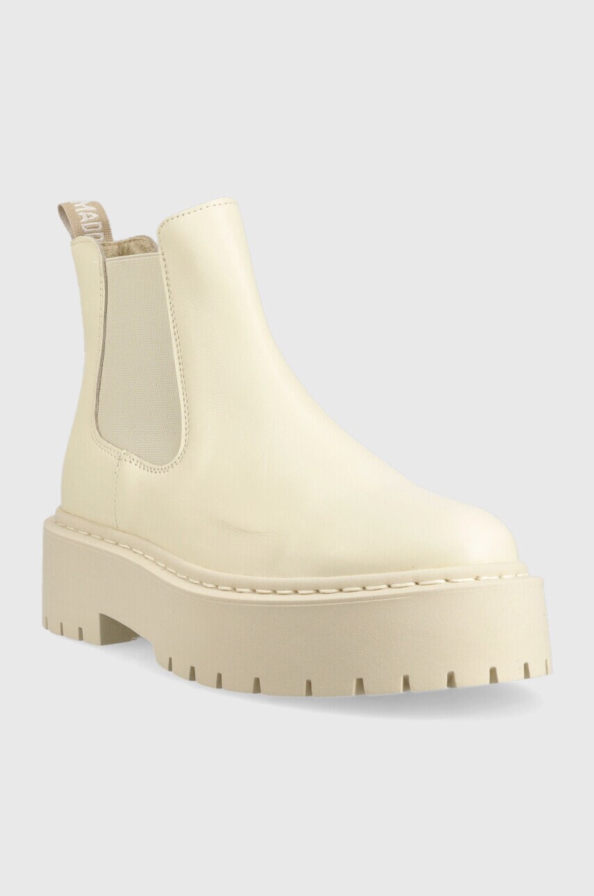Шкіряні черевики Steve Madden Veerly жіночі колір бежевий на платформі
