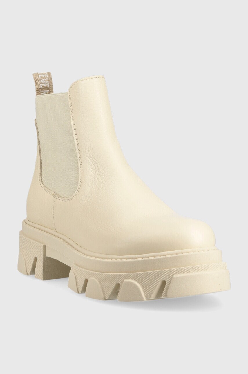Шкіряні черевики Steve Madden Mixture жіночі колір бежевий на платформі