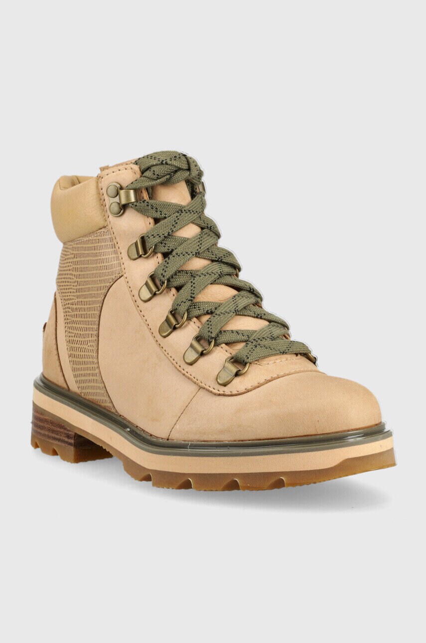 Замшеві черевики Sorel Lennox Hiker жіночі колір коричневий на платформі