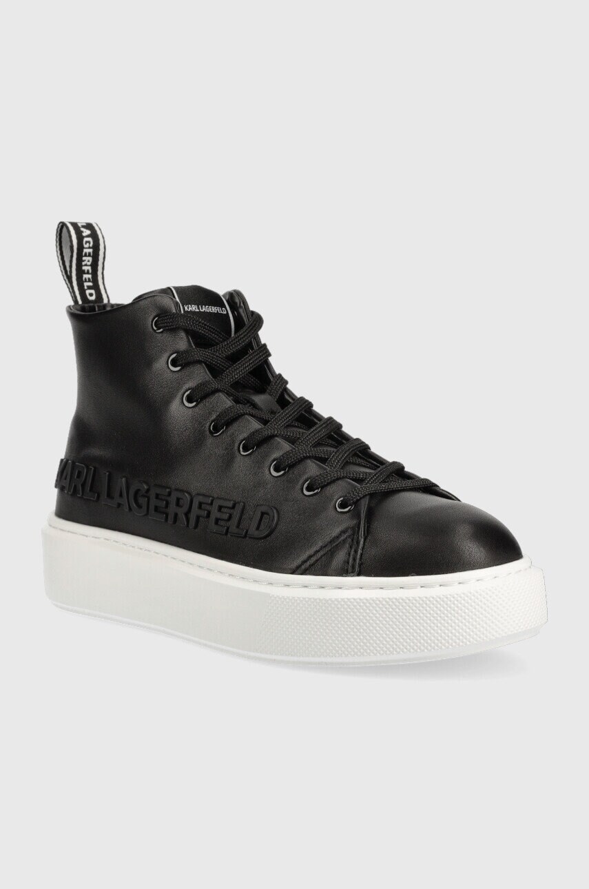 Шкіряні кросівки Karl Lagerfeld Maxi Kup колір чорний