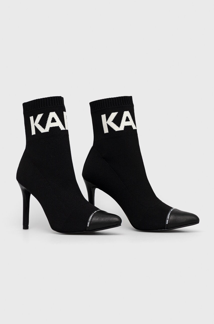 Черевики Karl Lagerfeld Panache Hi жіночі колір чорний на шпильці