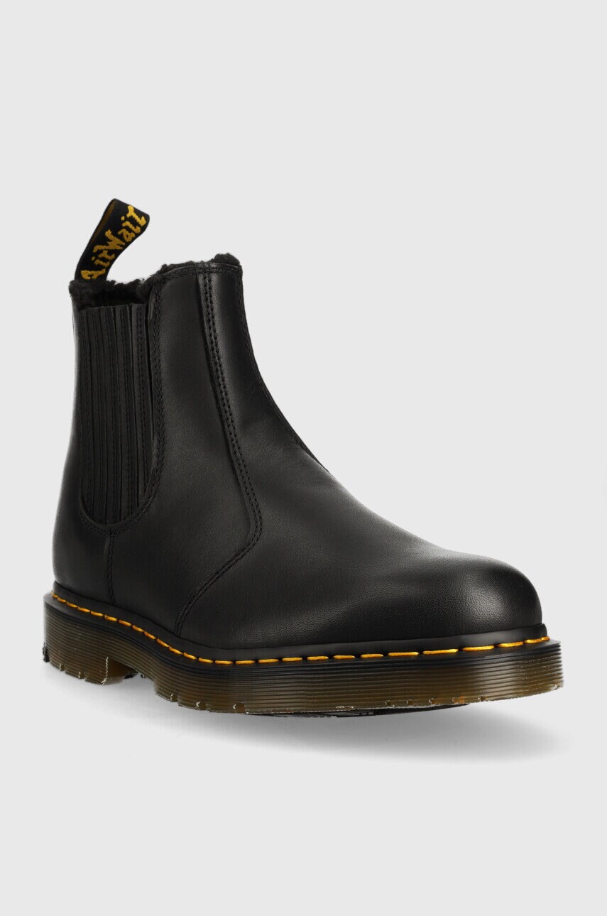 Шкіряні черевики Dr. Martens 2976 жіночі колір чорний на плоскому ходу утеплене DM27829001-Black