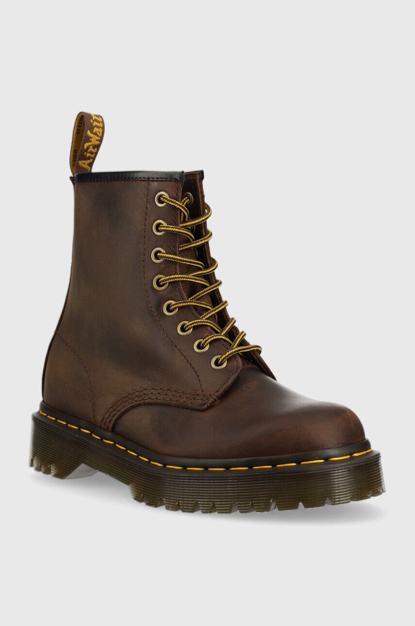 Шкіряні черевики Dr. Martens 1460 Bex жіночі колір коричневий на плоскому ходу