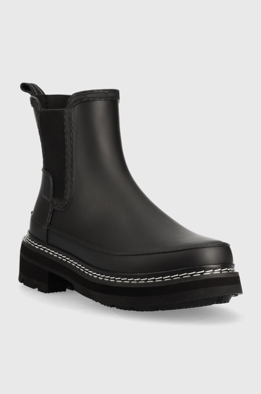 Гумові чоботи Hunter Ref Stitch Detail Chelsea жіночі колір чорний WFS2100RMA