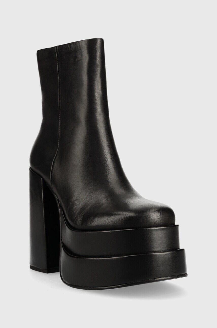 Шкіряні черевики Steve Madden Cobra жіночі колір чорний каблук блок