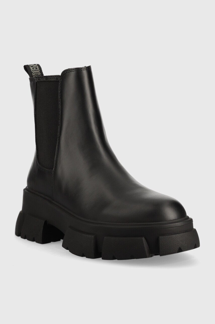 Шкіряні черевики Steve Madden Tunnel жіночі колір чорний на платформі