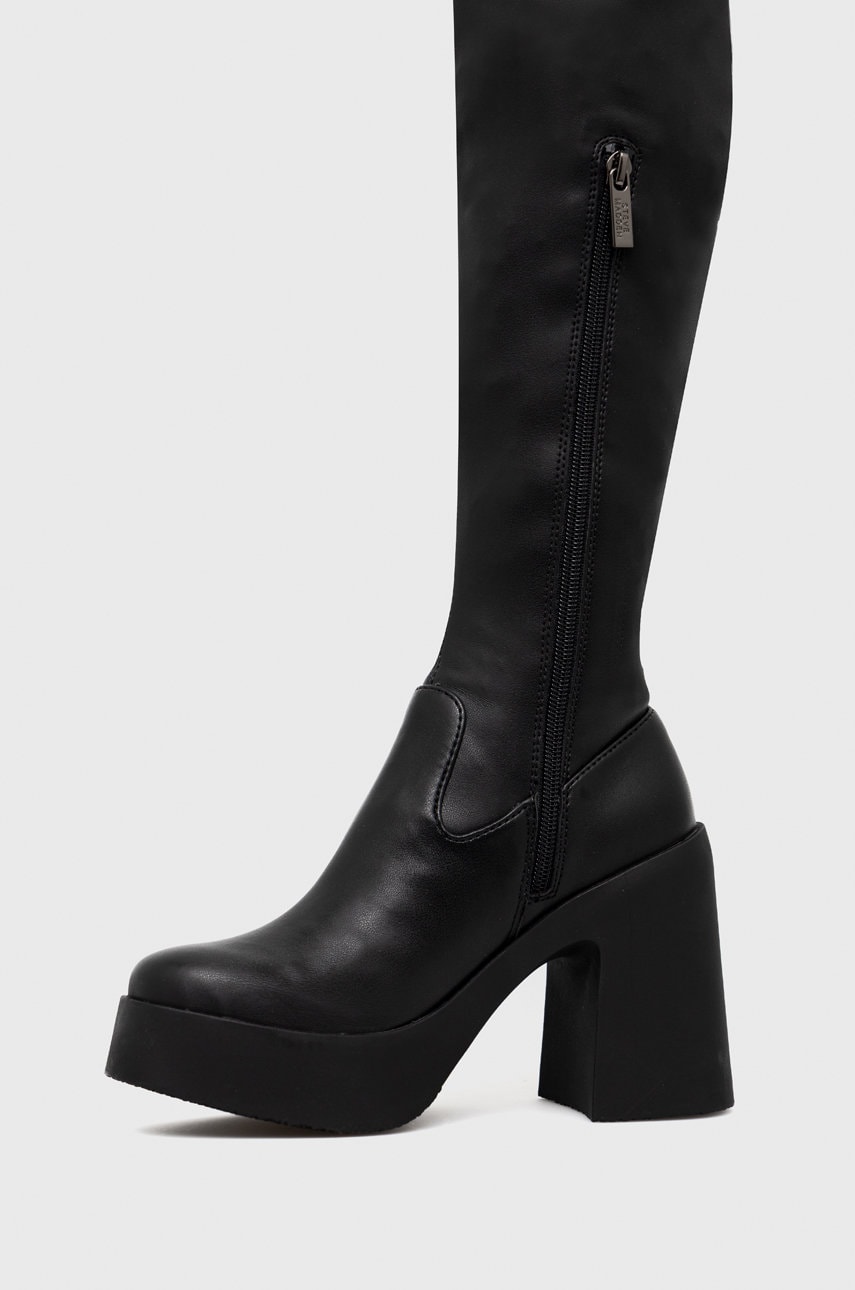 Чоботи Steve Madden Clifftop жіночі колір чорний каблук блок