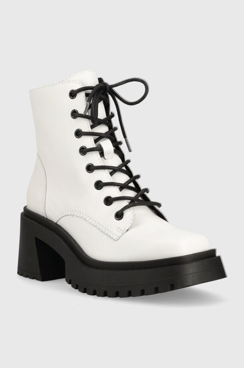 Шкіряні черевики Steve Madden Freeport жіночі колір білий каблук блок
