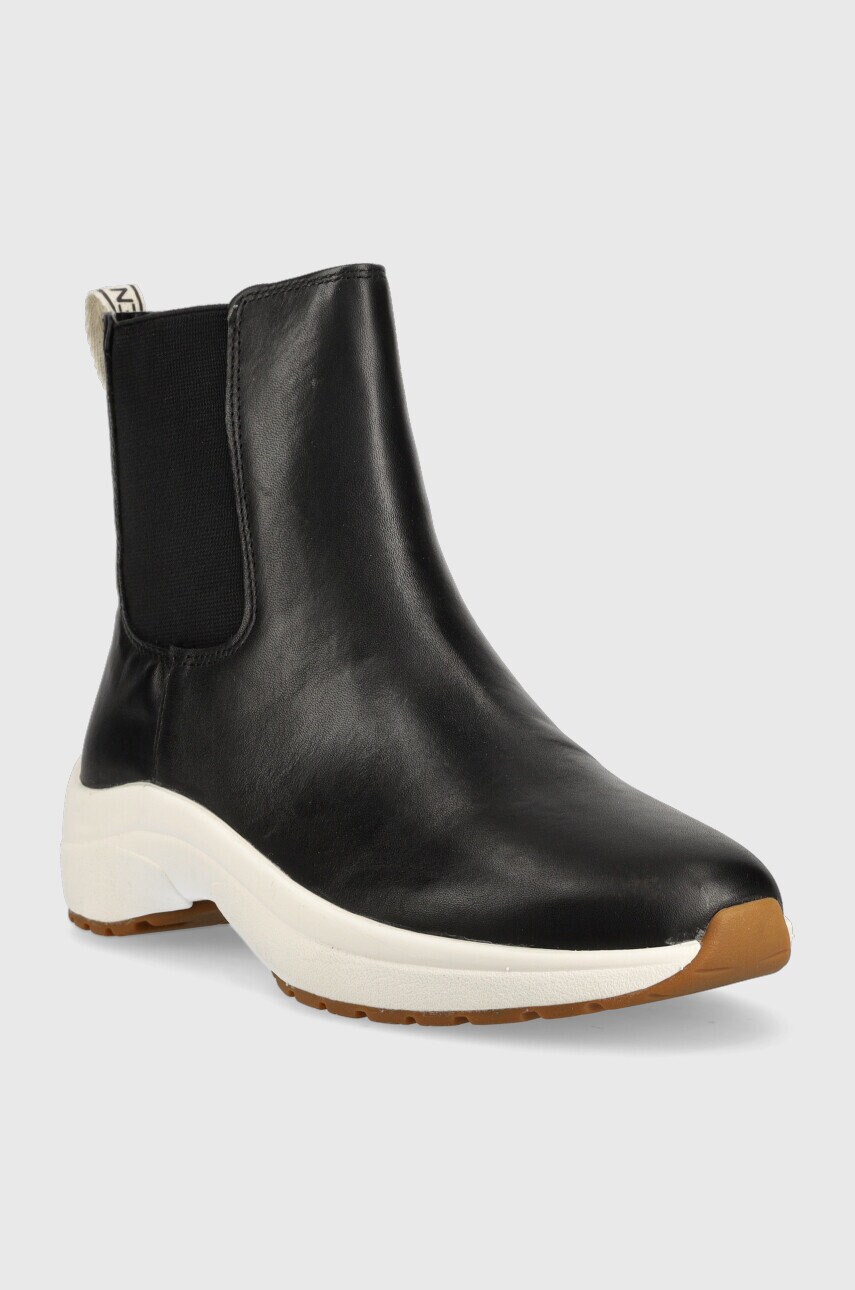 Шкіряні черевики Lauren Ralph Lauren Wp Burnished Rylee жіночі колір чорний на платформі 802875307001