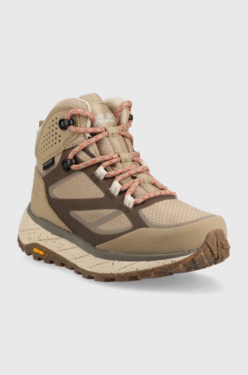 Черевики Jack Wolfskin Terraventure Texapore Mid жіночі колір бежевий утеплені