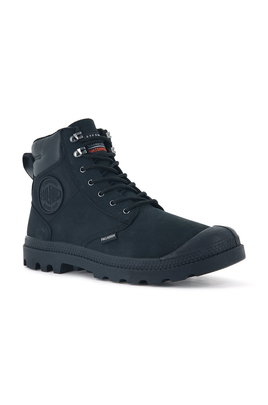 Шкіряні черевики Palladium Pampa Shield Wp Lux жіночі колір чорний на плоскому ходу
