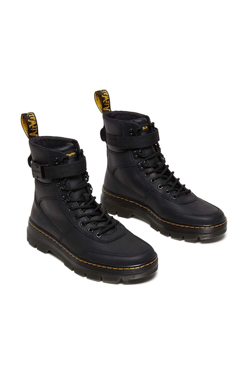 Шкіряні черевики Dr. Martens Combs Tech Leather колір чорний на плоскому ходу злегка утеплена