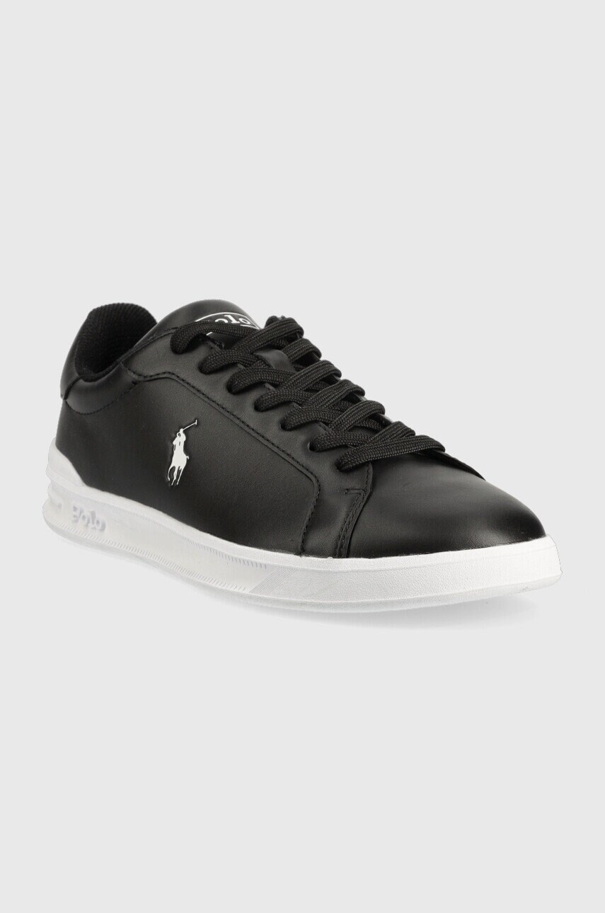 Шкіряні кросівки Polo Ralph Lauren Hrt Ct II колір чорний 809845109009