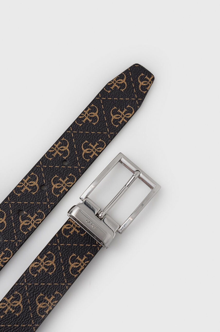 Двосторонній ремінь Guess чоловічий колір коричневий