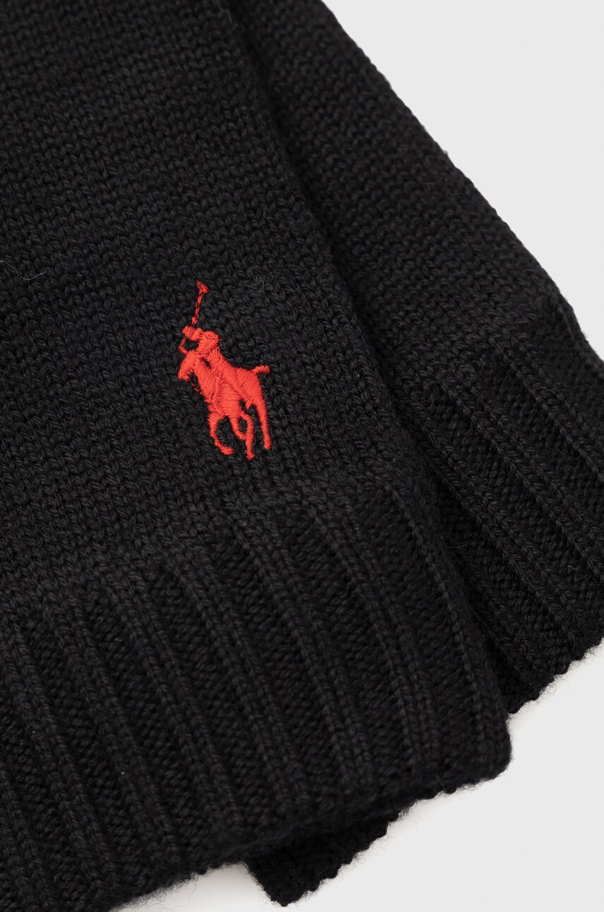 Вовняні рукавички Polo Ralph Lauren чоловічі колір чорний