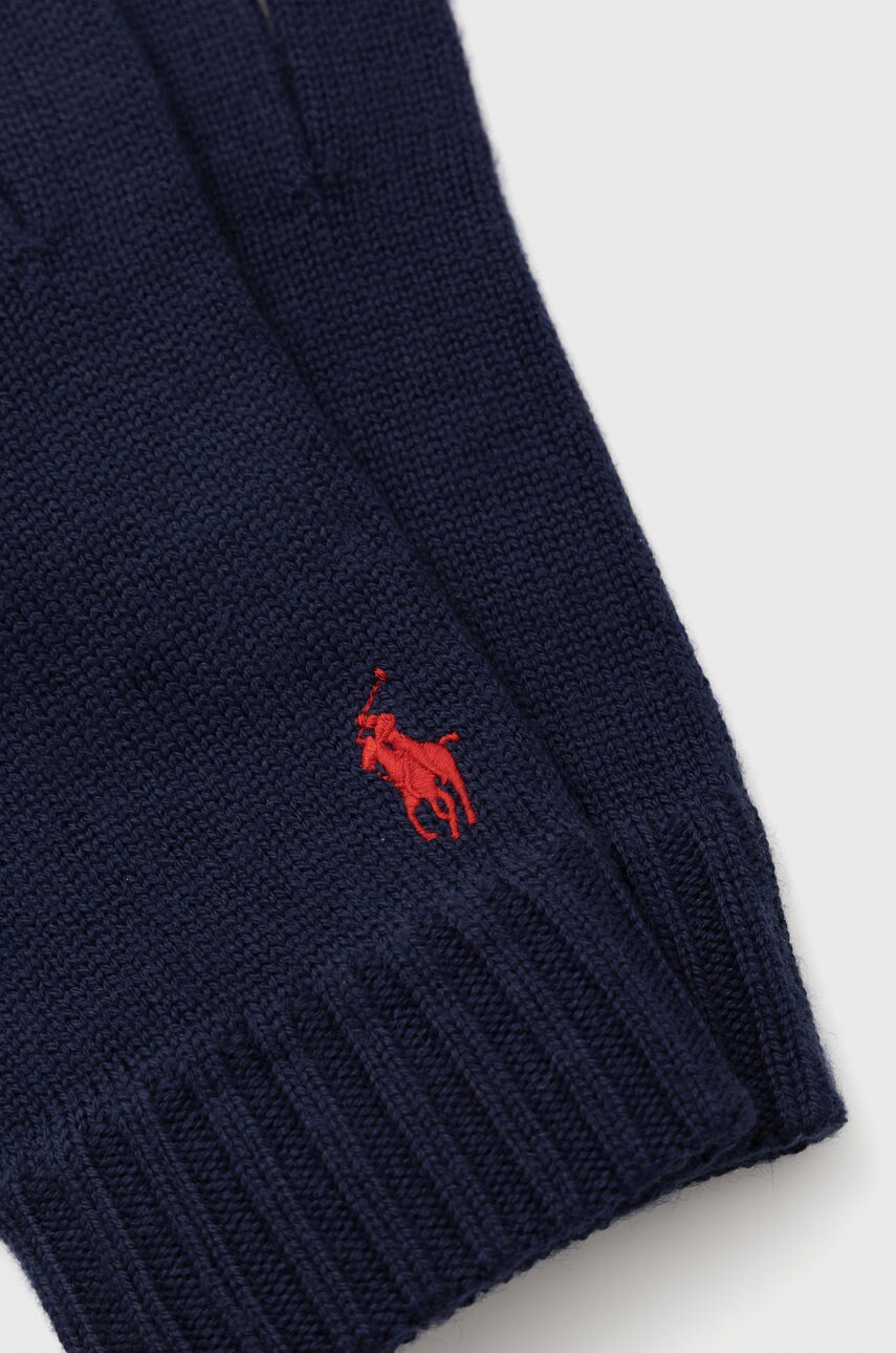 Вовняні рукавички Polo Ralph Lauren чоловічі колір синій