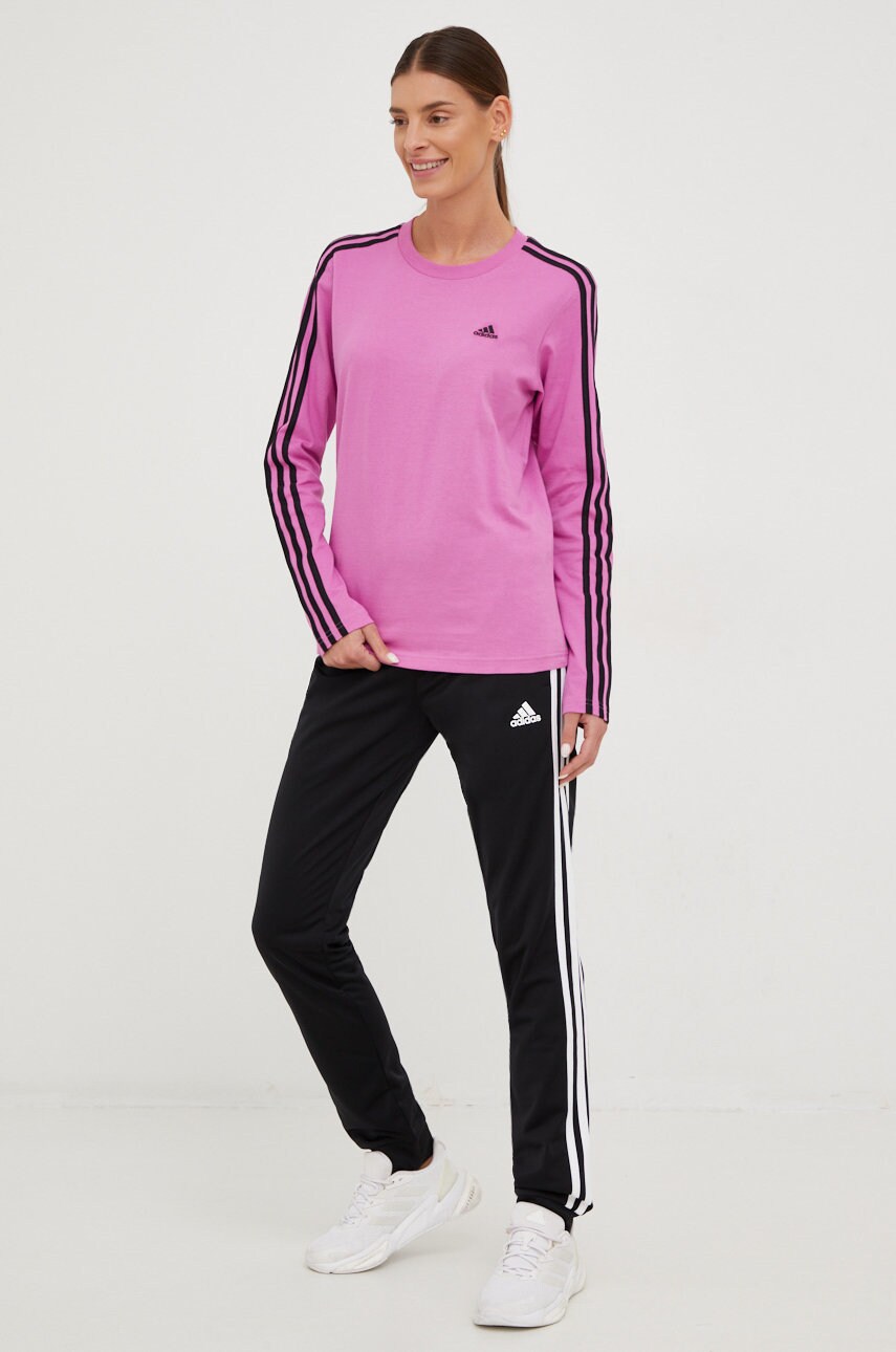 Спортивні штани adidas жіночі колір чорний з аплікацією