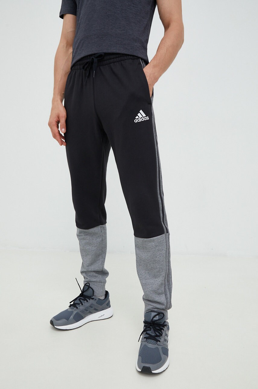 Спортивні штани adidas чоловічі колір чорний візерунок