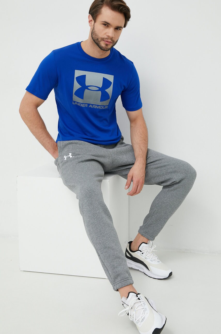 Спортивні штани Under Armour чоловічі колір сірий однотонні