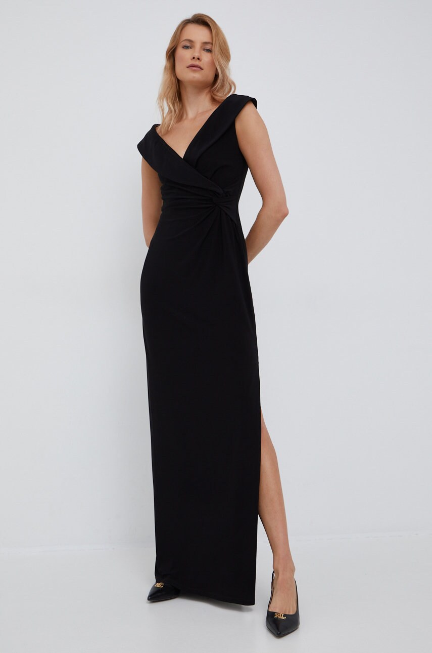 Сукня Lauren Ralph Lauren колір чорний maxi розкльошена