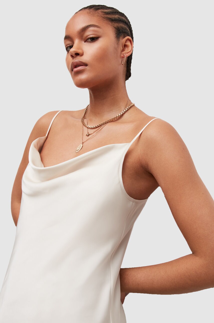Сукня AllSaints колір білий midi пряма