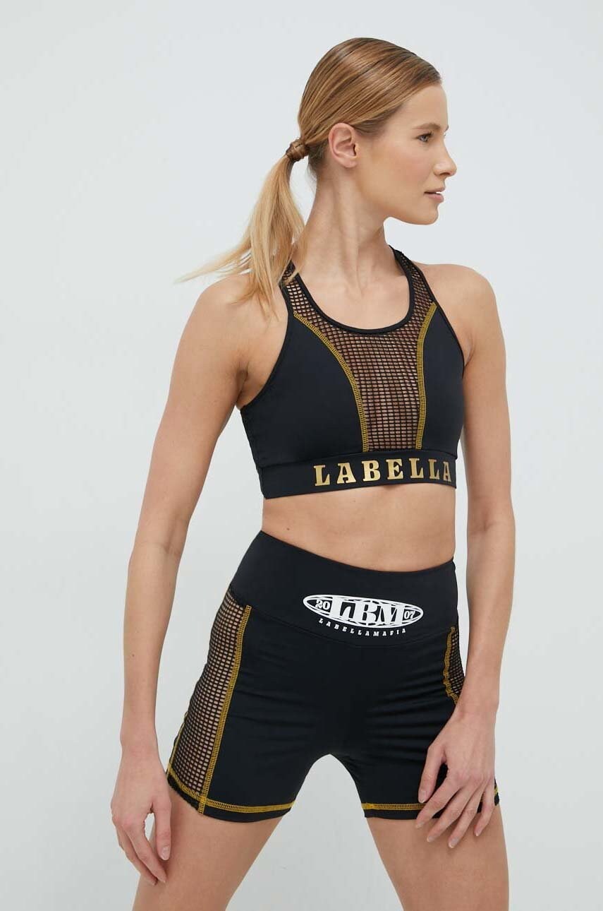 Шорти для тренувань LaBellaMafia Boxer жіночі колір чорний з принтом висока посадка