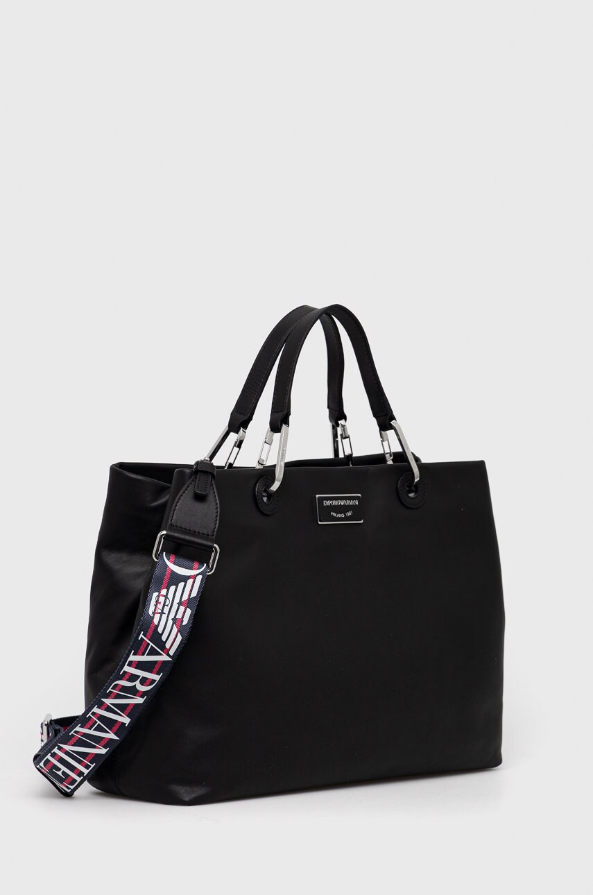 Шкіряна сумочка Emporio Armani колір чорний