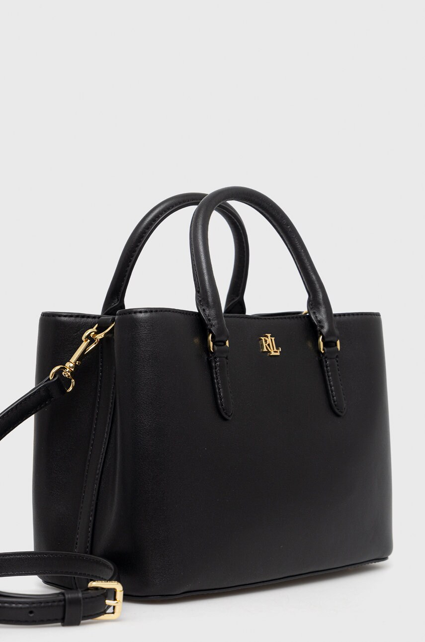 Шкіряна сумочка Lauren Ralph Lauren колір чорний
