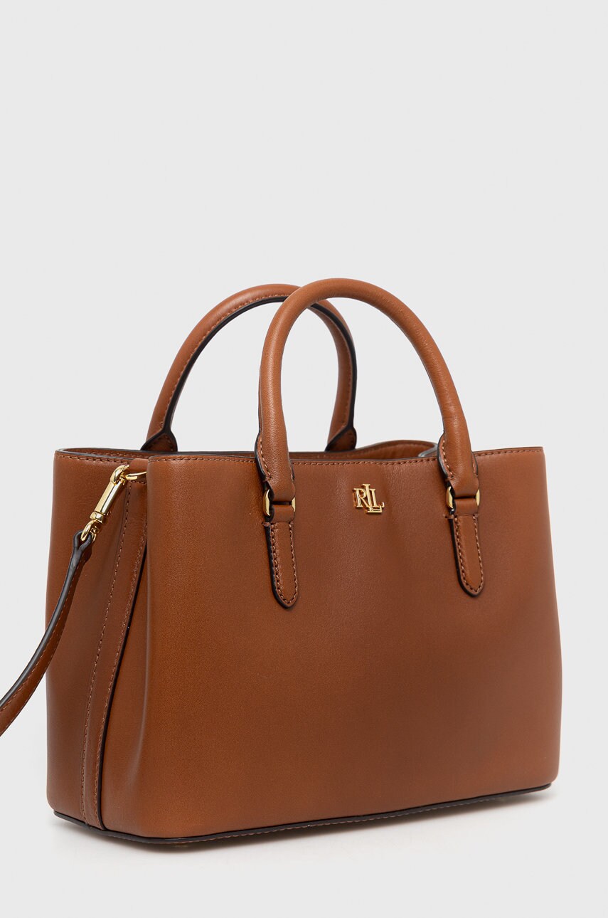 Шкіряна сумочка Lauren Ralph Lauren колір коричневий