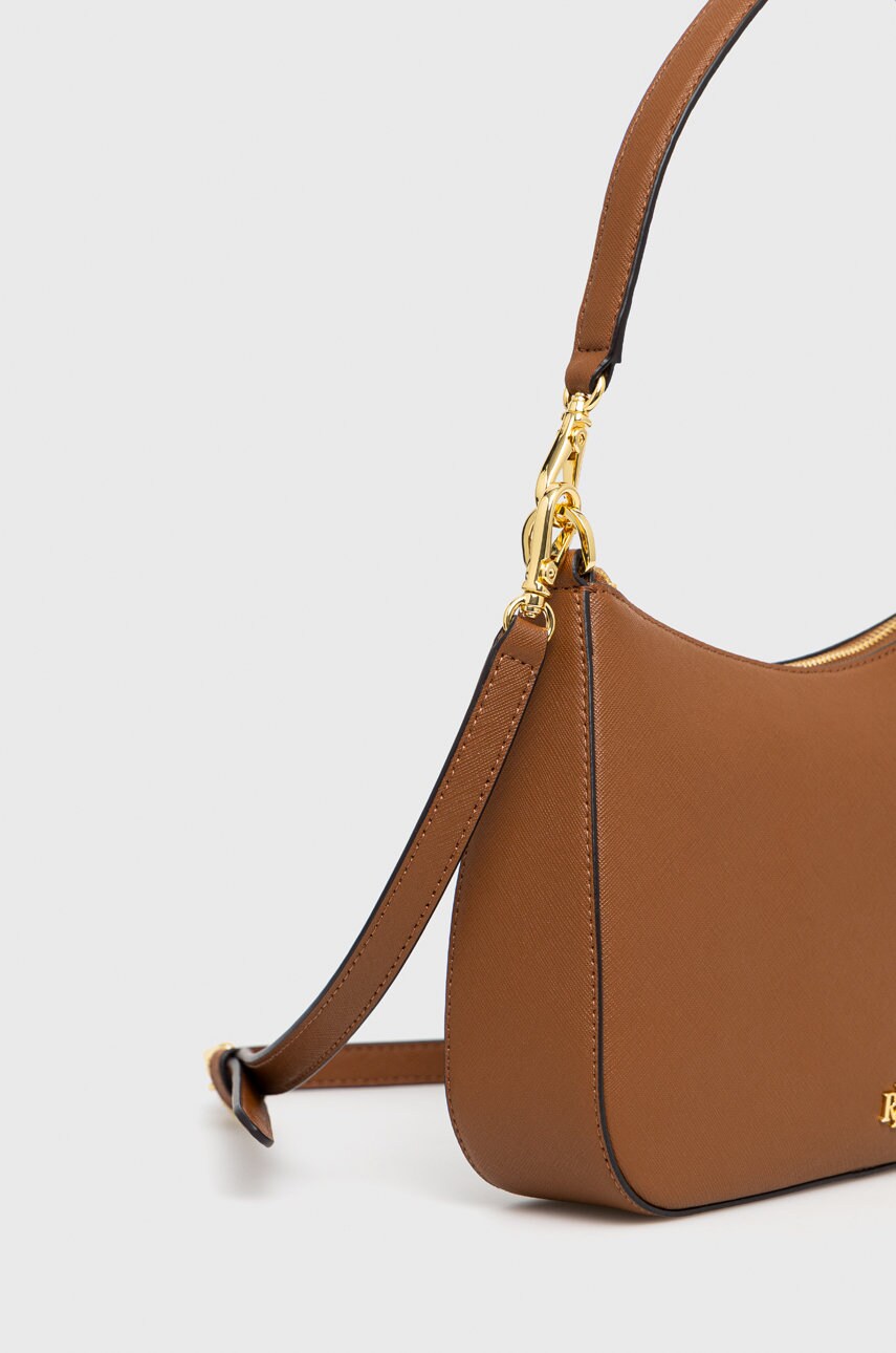 Шкіряна сумочка Lauren Ralph Lauren колір коричневий