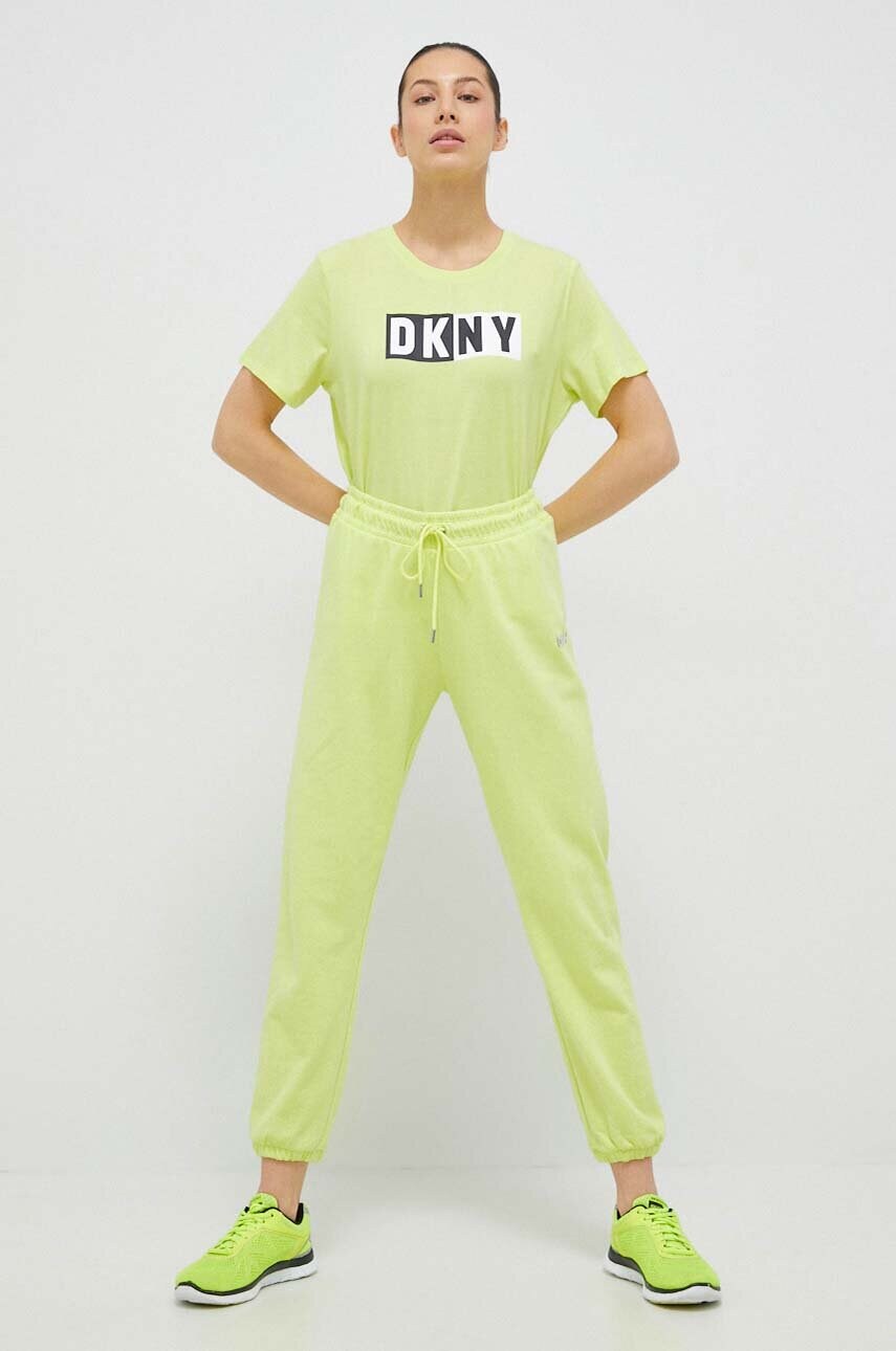 Купити Футболка Dkny жіночий колір зелений – головне зображення