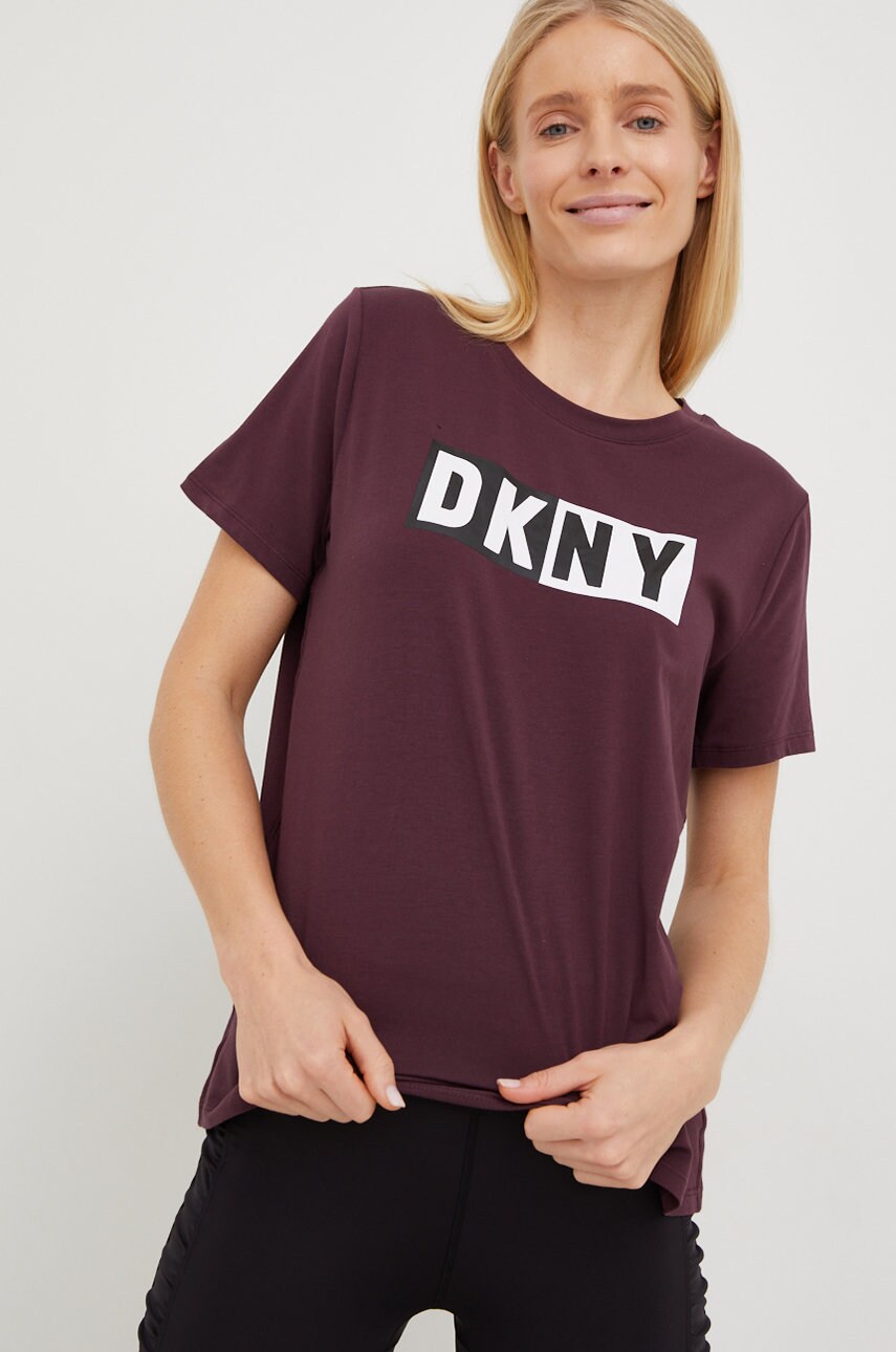 Футболка Dkny жіночий колір фіолетовий
