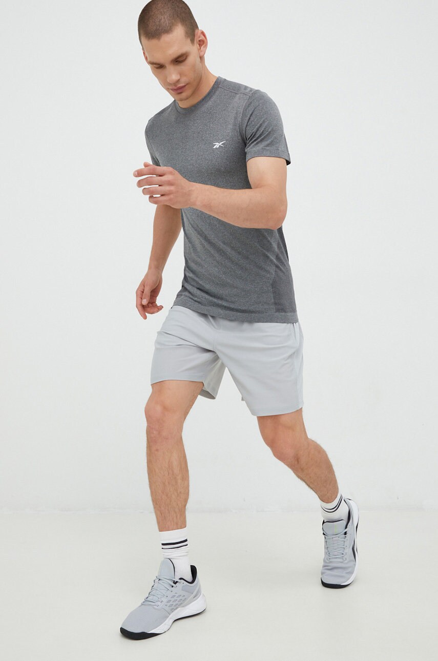 Тренувальна футболка Reebok United By Fitness Myoknit колір сірий меланж